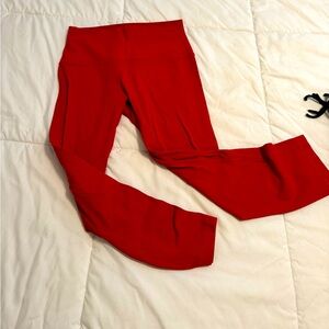 Red Lululemon Align Cropped Legging
